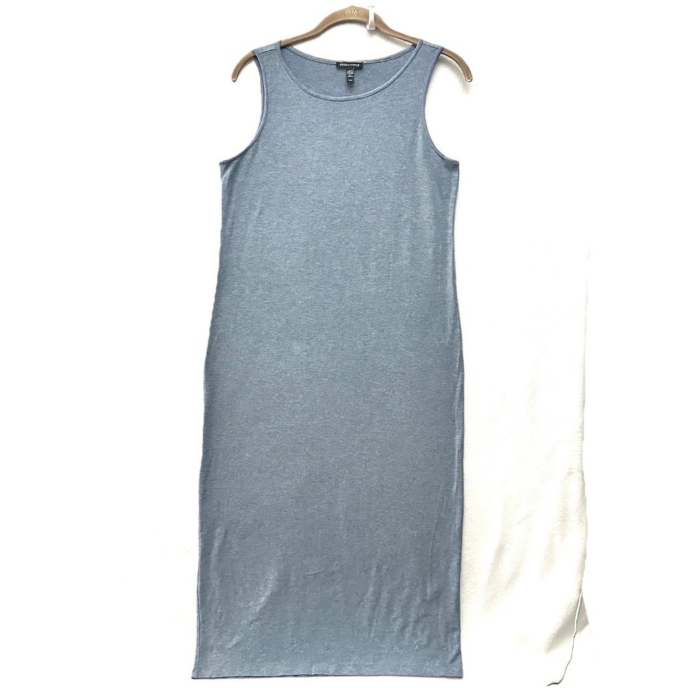 Eileen‎ Fisher XS Blue Tencel Lyocell Stretch Jersey Sleeveless Maxi Dress